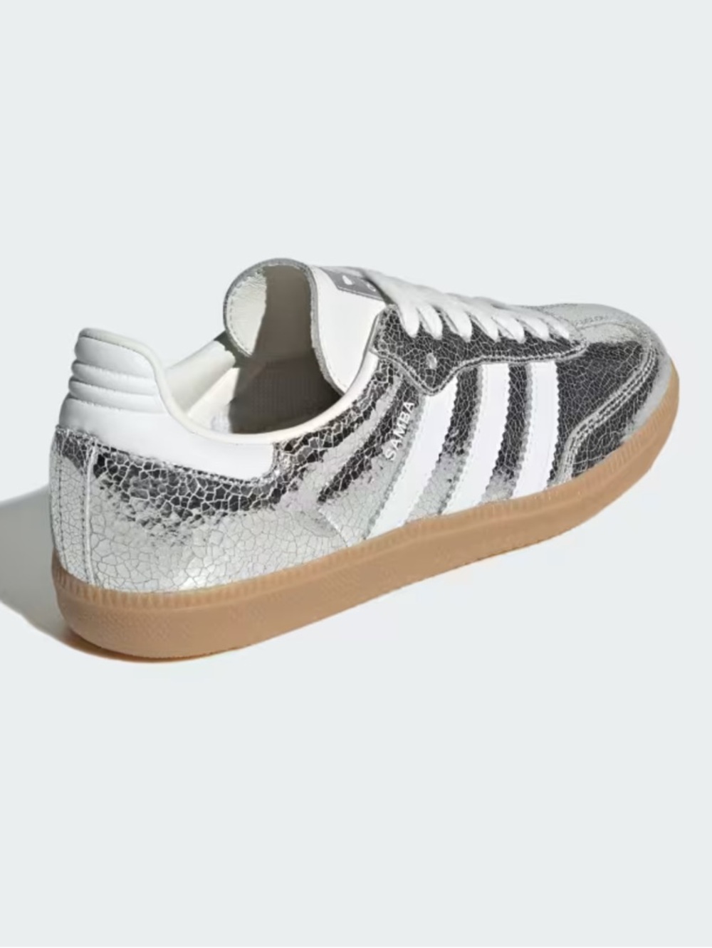 adidas Samba OG Sneakers Silver with White Stripes Size 5 NWTS - Picture 3 of 11